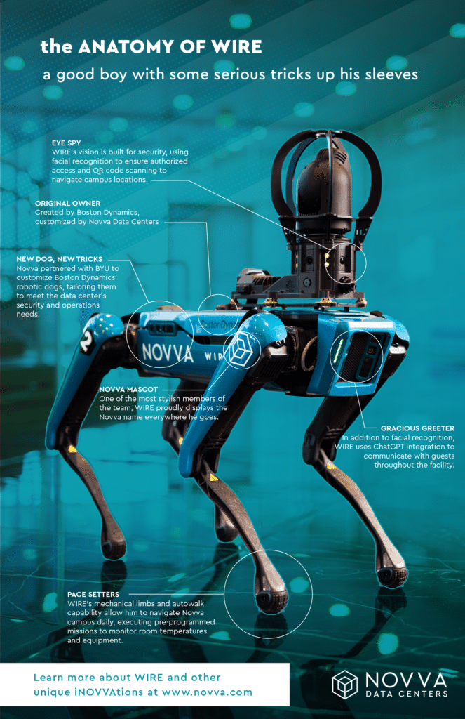 infographic explaining some of the features of a robotic dog